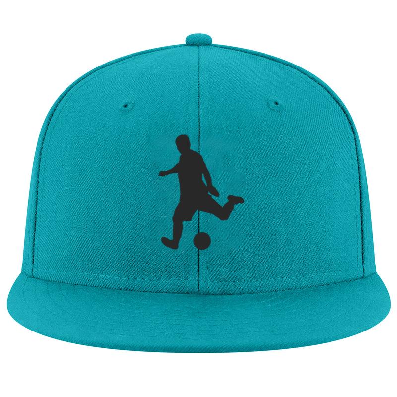 Soccer Player Kicking Ball Snapback Hat 