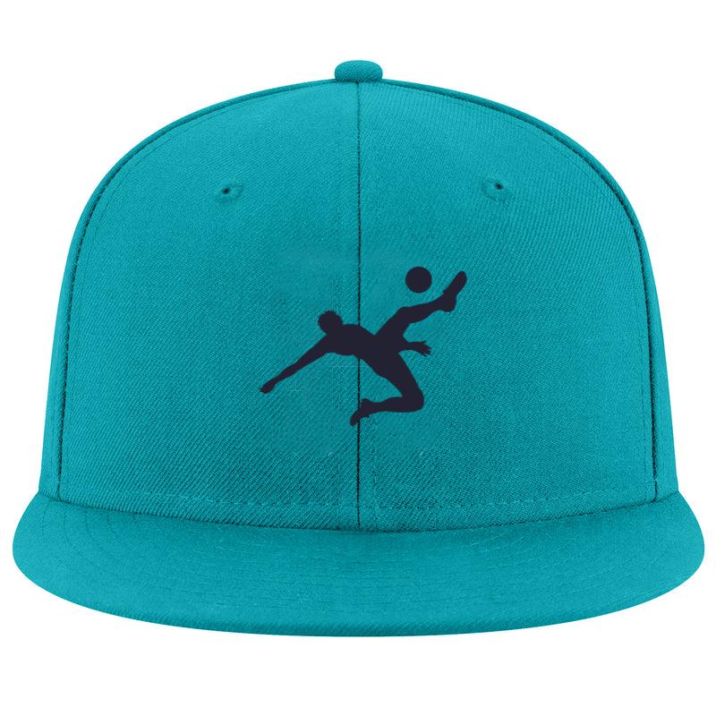 Soccer Player Kicking Silhouette Snapback Hat 