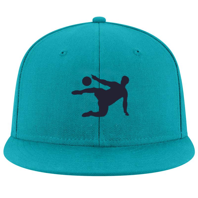 Soccer Player Passing Silhouette Snapback Hat 