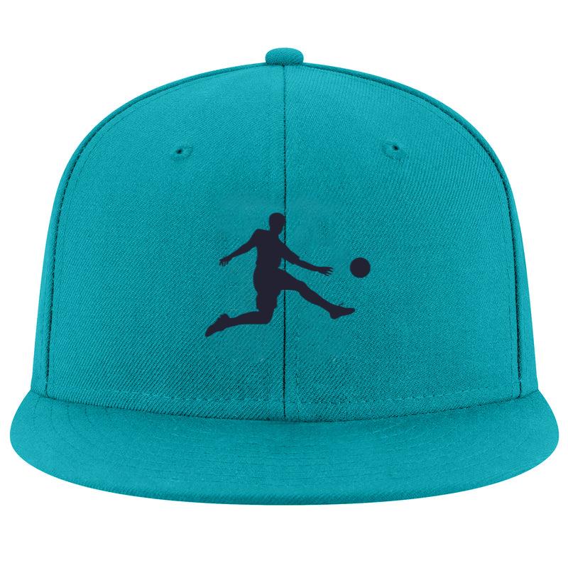 Soccer Player Shooting Silhouette Snapback Hat 