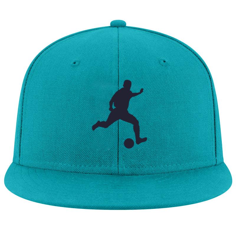 Soccer Player Silhouette Figure Snapback Hat 