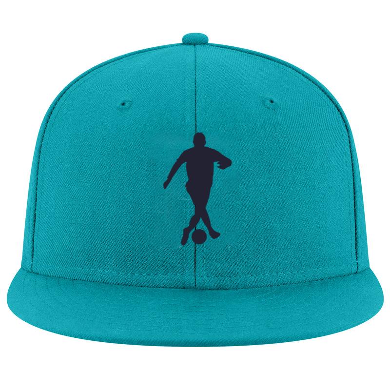 Soccer Player Tackling Silhouette Snapback Hat 