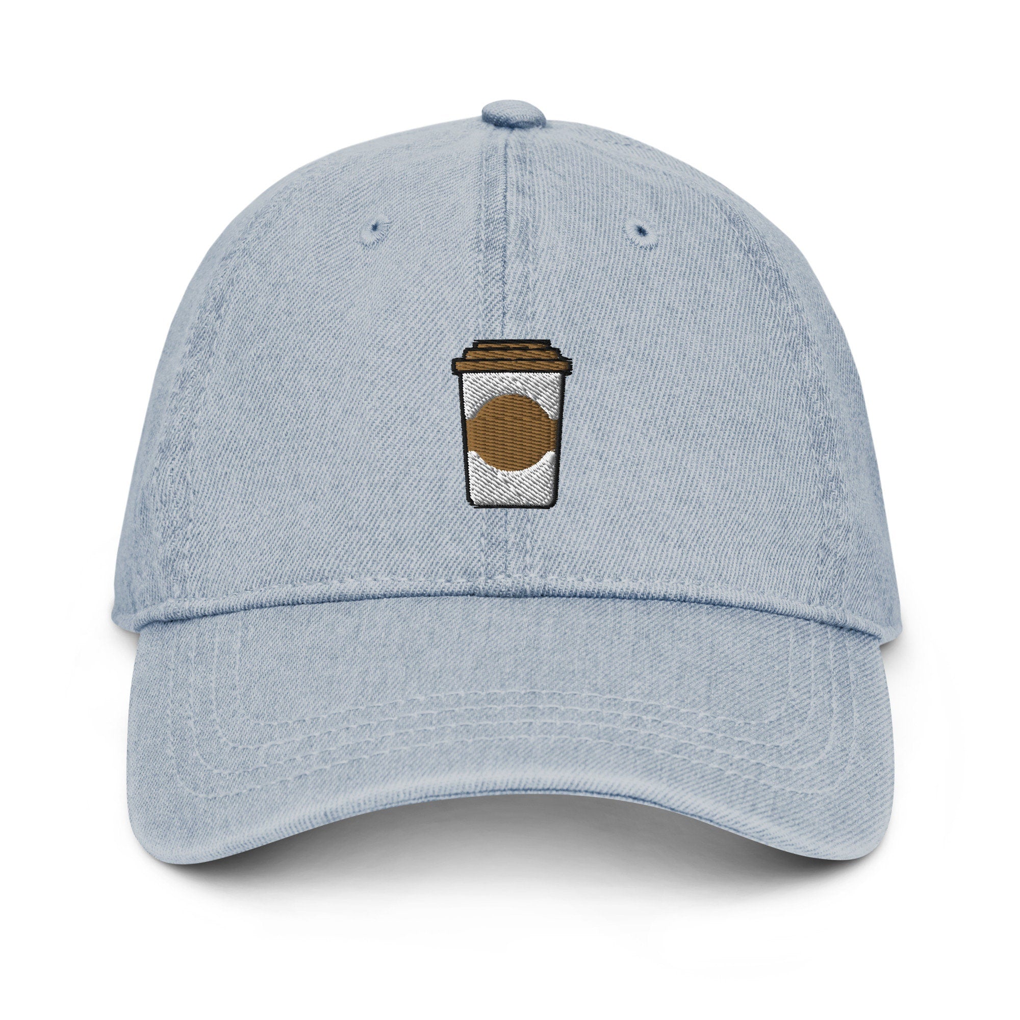 Coffee Denim Hat, Premium Embroidered Denim Cap, Hat Embroidery Gift - Multiple Colors